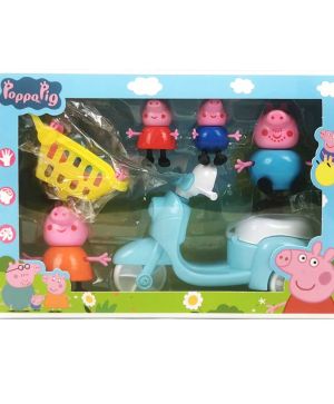 Комплект Peppa Pig, Със скутери и кошница