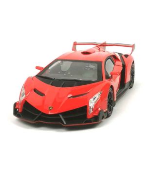 Метален количка Lamborghini Veneno, С пушек, 1:24, Червена, Без опаковка