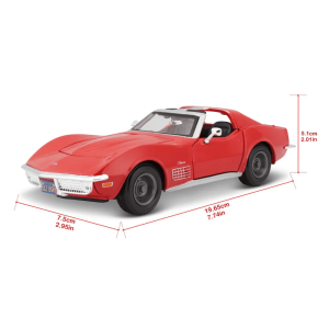 Метален автомобил, Chevrolet Corvette 1970, 1:24, Червена, Maisto, 31202RD