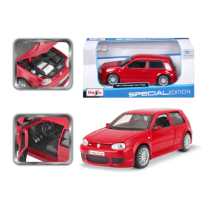 Метален автомобил, VW Volkswagen Golf R32, 1:25, Червен, Maisto, 31290RD