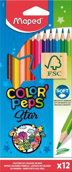 Цветни моливи Maped Color' Peps, 12 цвята