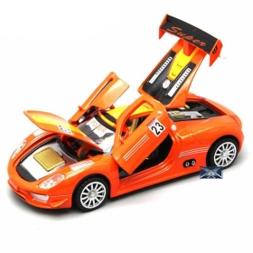 Метална количка Porsche, със звук и светлини, оранжев