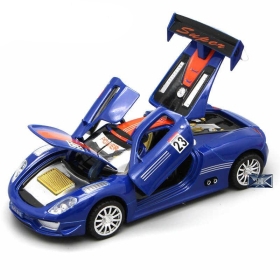 Метална количка Porsche, със звук и светлини, син