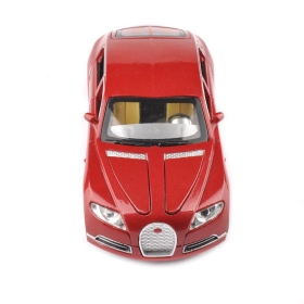 Метална кола Bugatti, с звук и светлини, червена