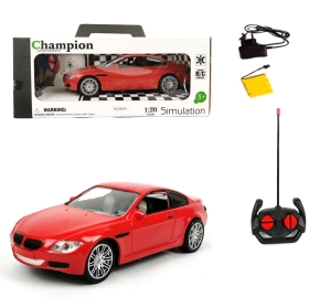 Кола BMW  с дистанционно управление и зарядно, червена