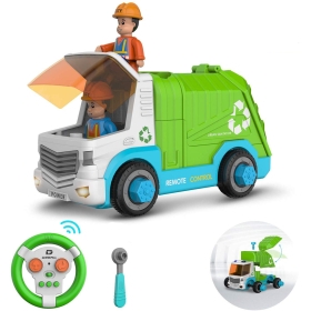 Детски боклуджийски камион за сглобяване с дистанционно