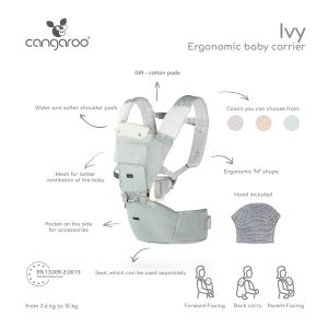 Ергономично кенгуру Ivy зелен