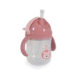 Чаша със сламка 240ml Berry розов C0586