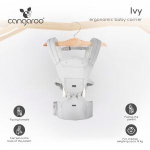 Ергономично кенгуру Ivy сив