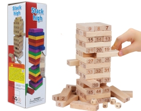 Занимателна игра дървена Дженга, с цифри