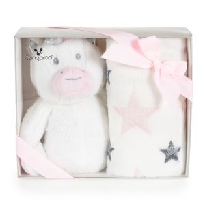 Бебешко одеяло 90/75 cm с играчка Unicorn Stars