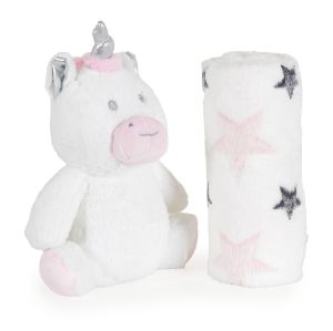 Бебешко одеяло 90/75 cm с играчка Unicorn Stars