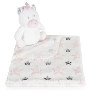 Бебешко одеяло 90/75 cm с играчка Unicorn Stars