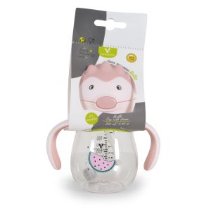 Чаша със сламка 250ml Brillo розов A0033