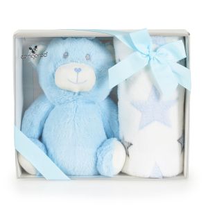 Бебешко одеяло 90/75 cm с играчка Blue Bear