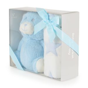 Бебешко одеяло 90/75 cm с играчка Blue Bear