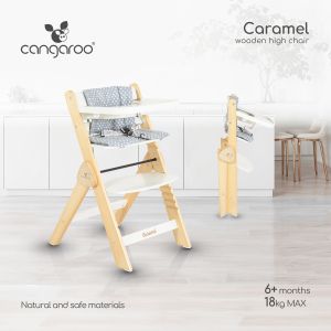 Дървен стол за хранене Caramel бял