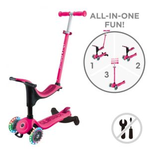 Тротинетка 4 в 1 GO UP SPORTY LIGHTS 360° розова