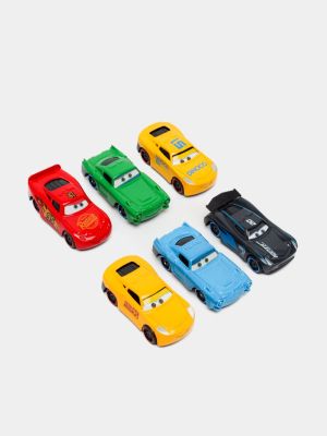 Комплект метални колички Cars, 6 броя, За деца 3+