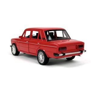 Метална кола Lada, Със светлини и звуци, Червен, 1:18, Без опаковка