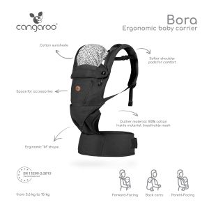 Ергономично кенгуру Bora черен