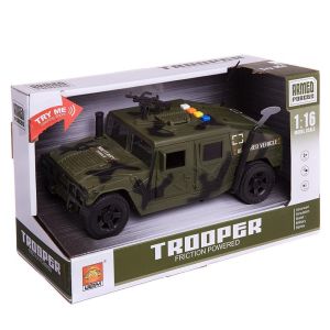 Играчка Кола, Бронирана, Военна,  Със светлини и звук, 1:16