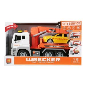 Играчка камион, Пътна помощ, 1:12, С количка, Светлини и Звук