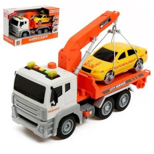 Играчка камион, Пътна помощ, 1:12, С количка, Светлини и Звук