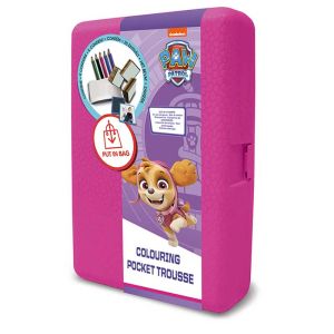 Розова кутия за съхранение &quot;Paw Patrol&quot; с аксесоари за оцветяване и 3 печата 