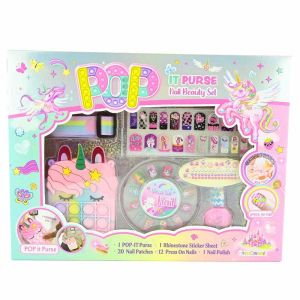 Комплект за маникюр с чанта Pop it &quot;Еднорог&quot;, 6 части