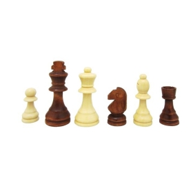 Комплект дървен шах и табла с пулове и фигури