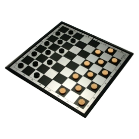 Магнитен шах и табла с пулове 3 в 1, 39х39см