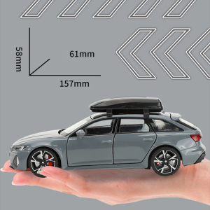 Метална количка Audi Rs6, Със светлини и звуци, 1:32, Сив, Без опаковка
