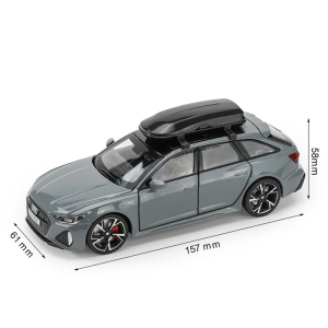 Метална количка Audi Rs6, Със светлини и звуци, 1:32, Сив, Без опаковка