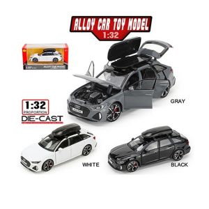 Метална количка Audi Rs6, Със светлини и звуци, 1:32, Бял, Без опаковка
