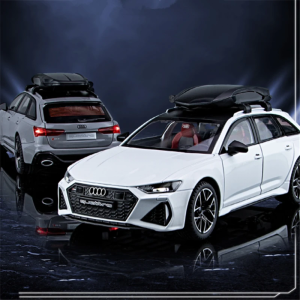 Метална количка Audi Rs6, Със светлини и звуци, 1:32, Бял, Без опаковка