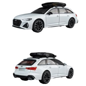 Метална количка Audi Rs6, Със светлини и звуци, 1:32, Бял, Без опаковка