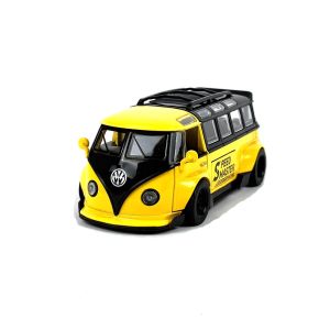 Метален автобус VW, С аксесоари, Жълт, Без опаковка