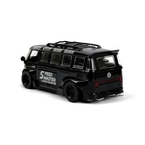 Метален автобус VW, С аксесоари, Черен, Без опаковка