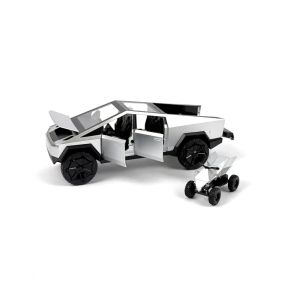 Метална кола Tesla Cybertruck, С ATV, Светлини, Звук, Сив, Без опаковка