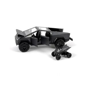 Метална кола Tesla Cybertruck, С ATV, Светлини, Звук, Черен, Без опаковка