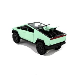 Метална кола Tesla Cybertruck, С ATV, Светлини, Звук, Зелен, Без опаковка