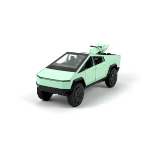 Метална кола Tesla Cybertruck, С ATV, Светлини, Звук, Зелен, Без опаковка