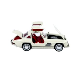 Метална кола Mercedes SL, Светлини, Звук, Бял, 1:32, Без опаковка