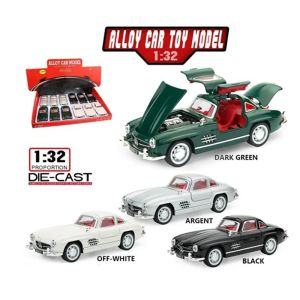 Метална кола Mercedes SL, Светлини, Звук, Бял, 1:32, Без опаковка