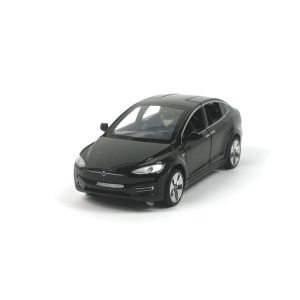 Метална кола Tesla, Model X, мащаб 1:28, Черен, Без опаковка