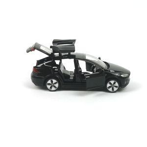 Метална кола Tesla, Model X, мащаб 1:28, Черен, Без опаковка