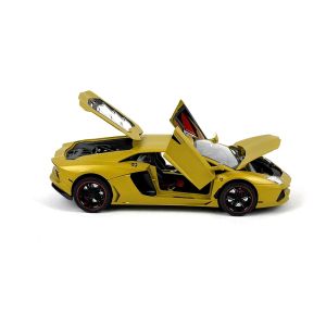 Метална кола Lamborghini Aventador, Мащаб 1:18, Жълт, Без опаковка