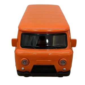Метален бус Уаз, 1:18, С отварящи се врати, Оранжев и pull-back механизъм