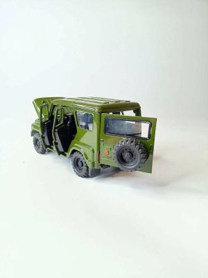 Метален джип Уаз, 1:18, С отварящи се врати, Зелен ретро ван, Класически дизайн 